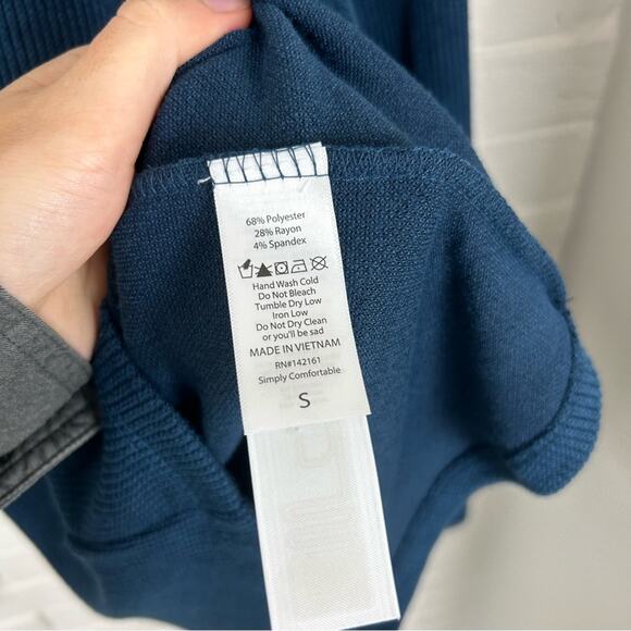 Lularoe Blue Ribbed Mock Neck Lightweight Knit Long Sleeve Size S - Picture 8 of 8